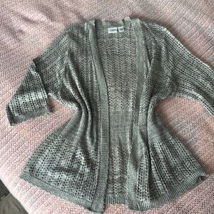 Cato Gray/Tan Short Sleeve Knit Cardigan